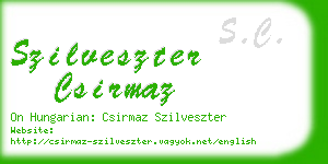 szilveszter csirmaz business card